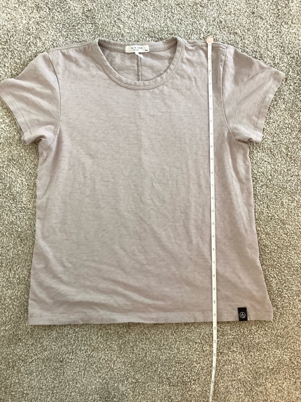 rag & bone Womens Slubbed Tee - Grey Purple Lavender Mauve Cotton T Shirt Size M - Picture 7 of 12